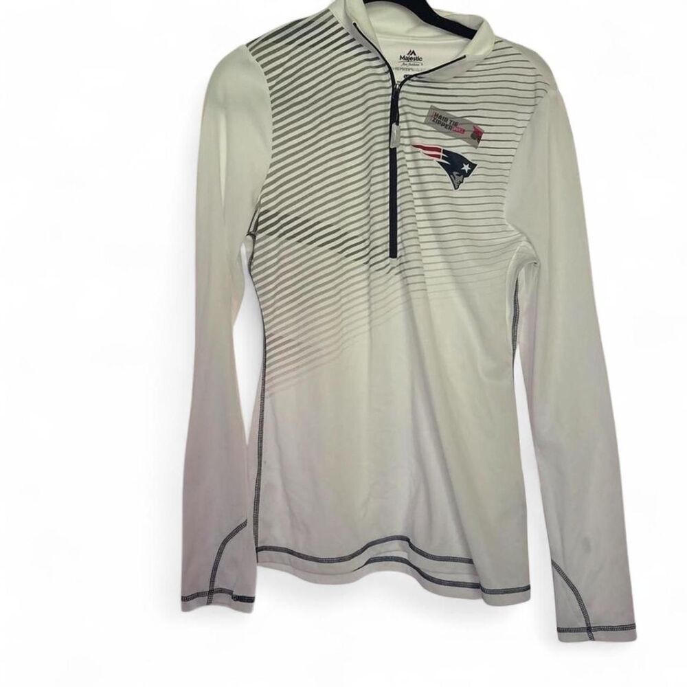 Majestic New England Patriots Quarter Zip Pullover Women's Large NWT